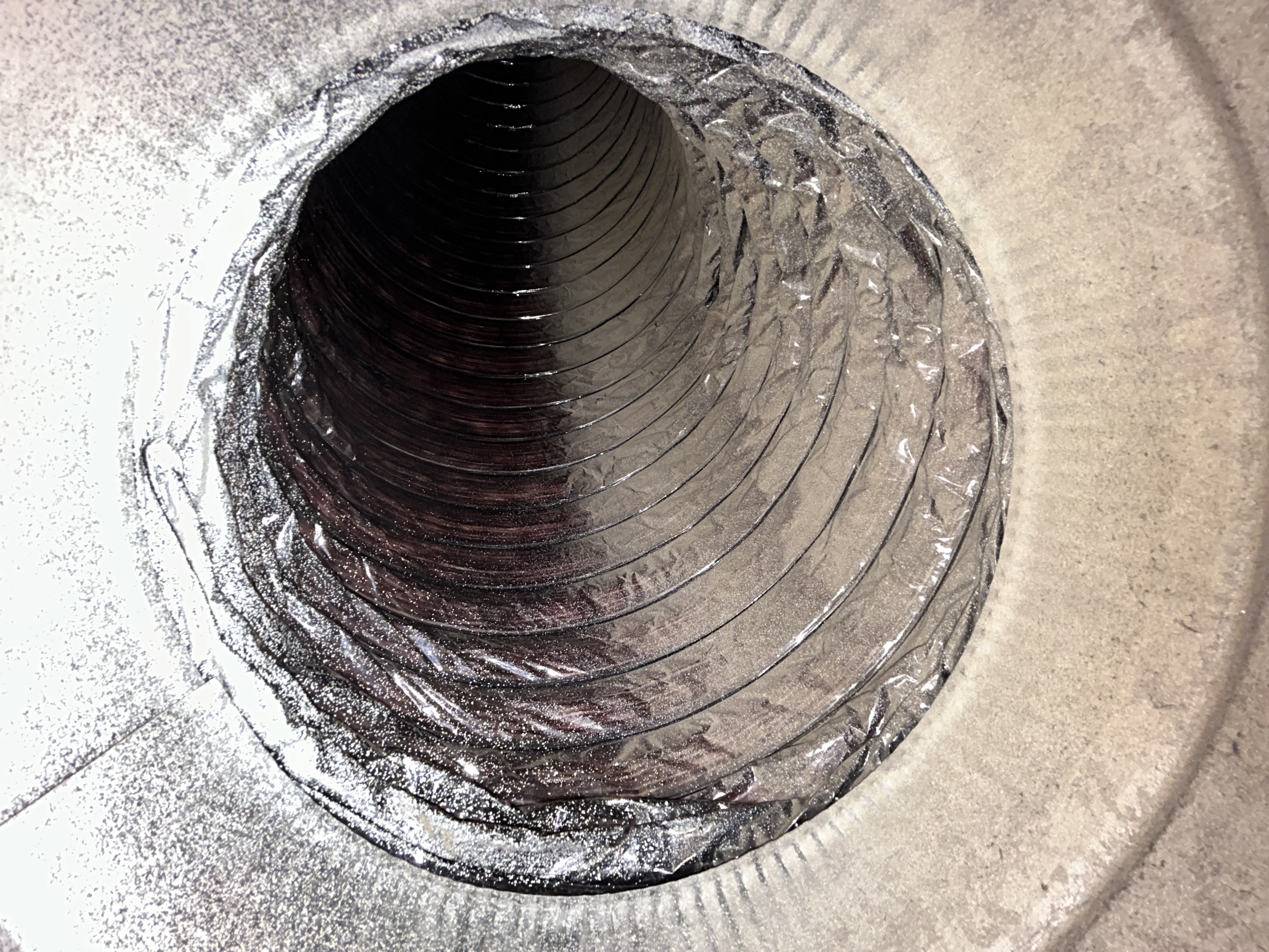 Dirty air duct before cleaning